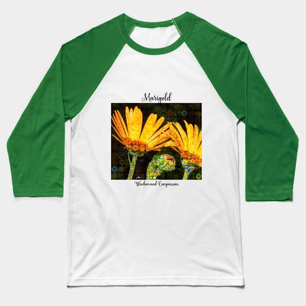 Marigold birth month flower October Baseball T-Shirt by Symbolsandsigns